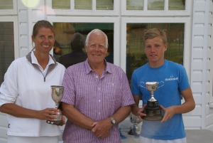 Claire and Louis Hawking, winner of mixed handicap doubles